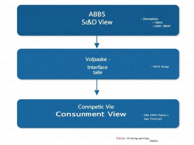 a clean modern technical diagram showing sap abap cds views layered architecture with three tiers.jpg